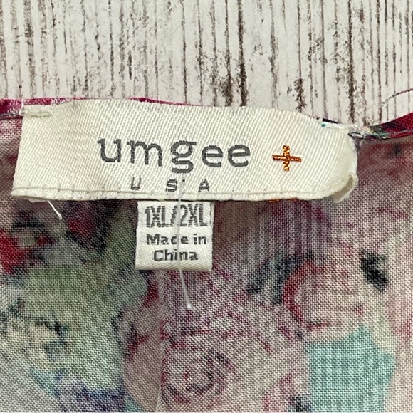 Floral Kimono Cardigan Vibrant Beach Summer Cover Vibe Plus Size 1X 2X Umgee - Picture 4 of 9